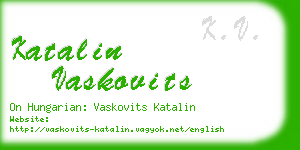 katalin vaskovits business card